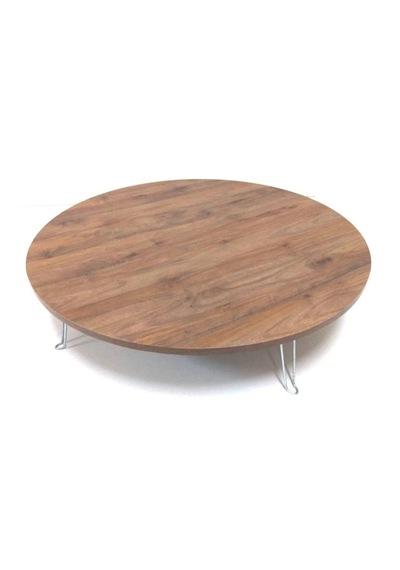 Dzgn Home Katlanabilir Metal Ayaklı Ahşap Yer Sofrası Tepsi 80 Cm