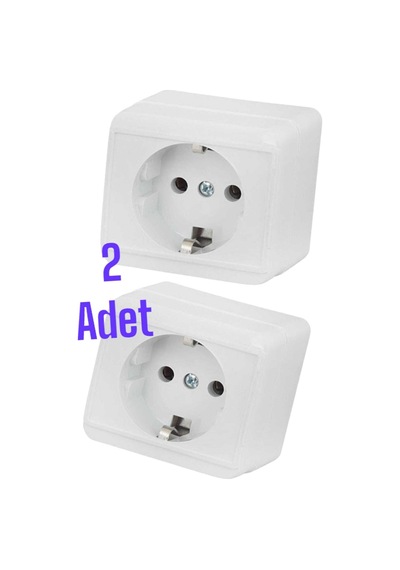 2 Adet Sıva Üstü Priz Tekli 1
