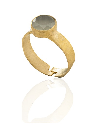 Kadir Jewellery 22 Ayar Altın Kaplama Zirkon Taşlı Kadın Minimal Yüzük Gri 47066149