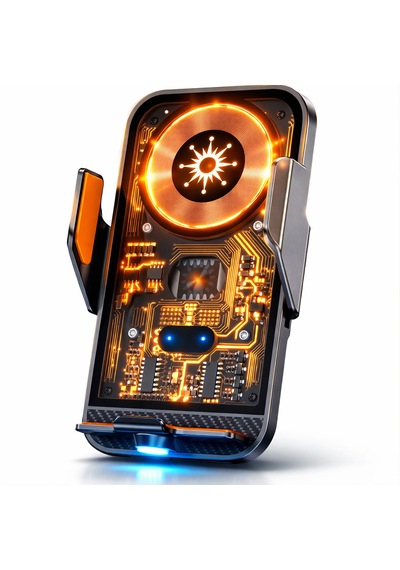 Qasul C11güç, Teknoloji Ve Tasarım Bir Arada 360 Dönebilen Akıllı Araç Telefon Tutucu & Kablosuz Şarj Standı Type-c / Micro Usb / Lightning Siyah