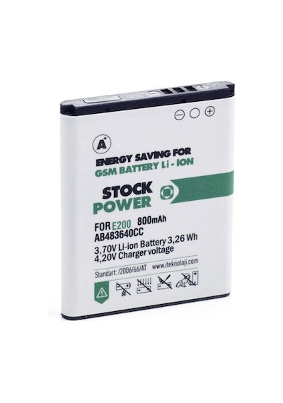 Samsung Uyumlu E200 - E208 Stock Power Batarya