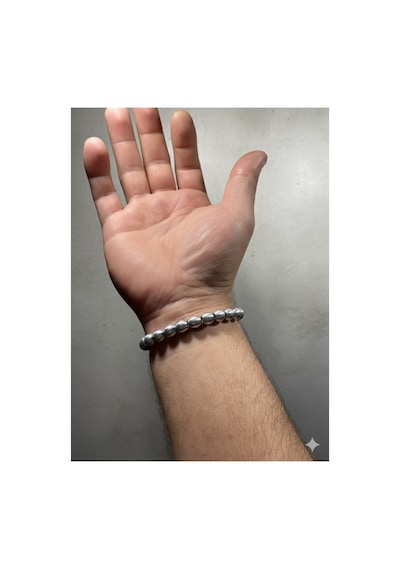 Minimalist Alüminyum Boncuk Bileklik Gümüş