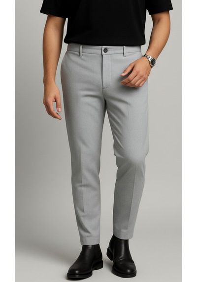 Bürke Erkek Gri Renk Slim Fit Kaliteli Kumaş Pantolon