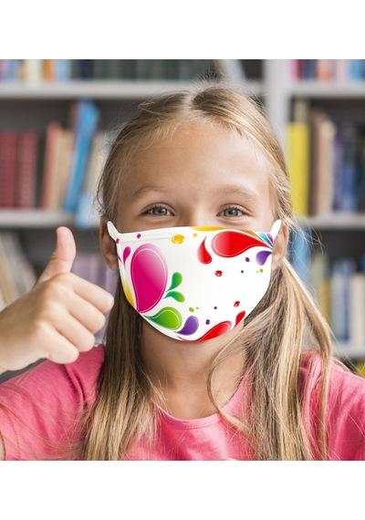 20 Adet Yıkanabilir Beyaz Çocuk Maske-14