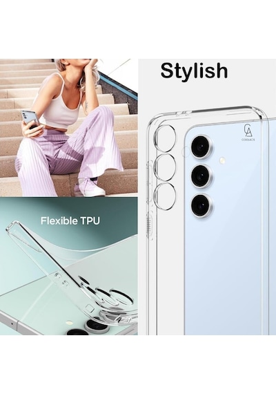 Samsung Galaxy S26 İle Uyumlu Kılıf Esnek Premium Telefon Kılıfı Ve Temperli Cam Ekran Koruyucu Şeffaf