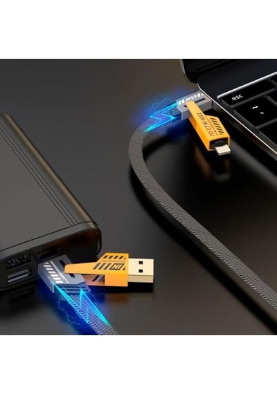 4'ü 1 Arada 65w Pd Hızlı Şarj Kablosu - Type C/usb/lightning Destekli 100 Cm Dayanıklı Örgü Yapı - Akıllı Ve Diğer