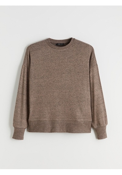 Lcw Everyday Bej Bisiklet Yaka Oversize Kadın Sweatshirt
