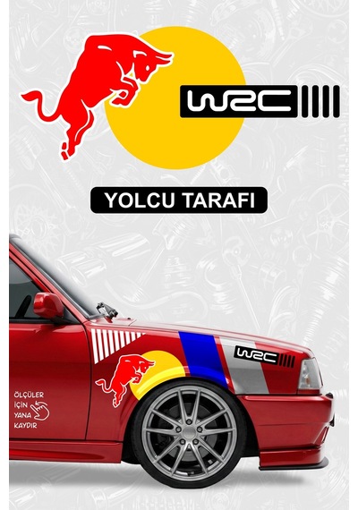 Red Bull Wrc Ön Çamurluk Sticker Seti Yolcu - 864812114