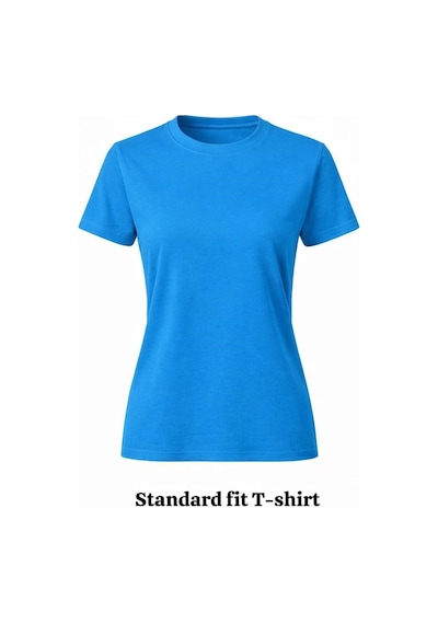 Kadın Mavi Basic Pamuk T-shirt Mavi