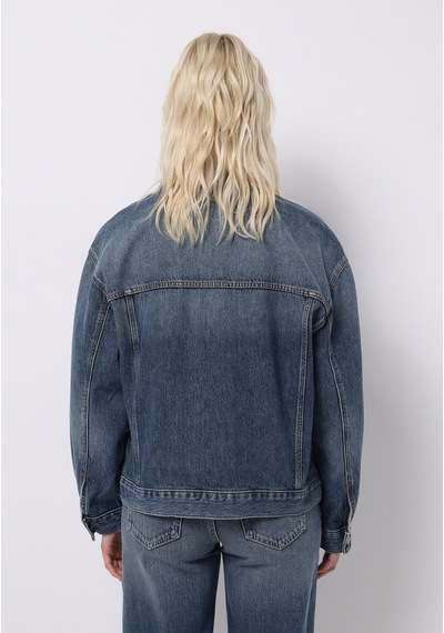 Colins Oversize Fit Düğmeli Astarsız Kadın Mavi Ceket Cl1076895 Q1.v1 Dn44579 Denim