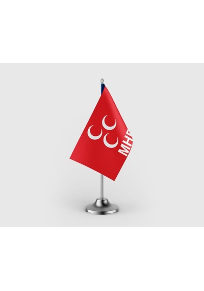 Milliyetçi Hareket Partisi Tekli Saten Masa Bayrağı Seti Diğer