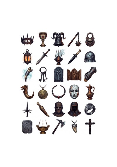 30 Adet Gotik Ortaçağ Kalıntıları Sticker Seti - Laptop Ve Defter İçin Çok Renkli