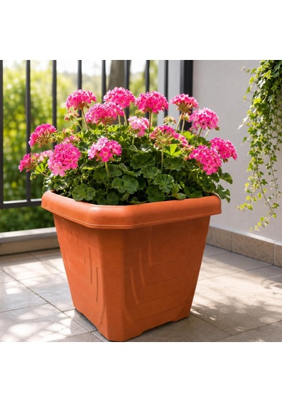 Kare Dış Mekan Saksısı 43x43x40 Cm Büyük Boy Plastik Bahçe Saks