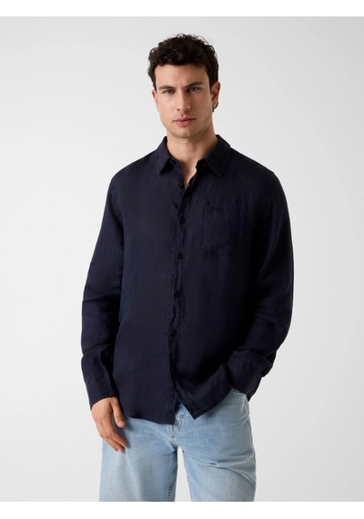 Guess Napa Erkek Lacivert Keten Regular Fit Gömlek M6gh59w1827-f73j Mavi