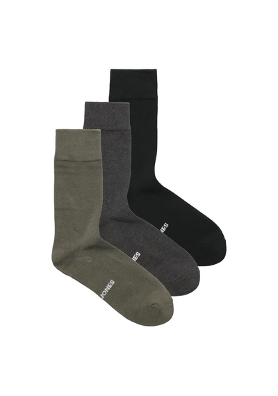 Jack & Jones Erkek Jaclouıs Marka Logolu 3'lü Çorap 12301513 Siyah