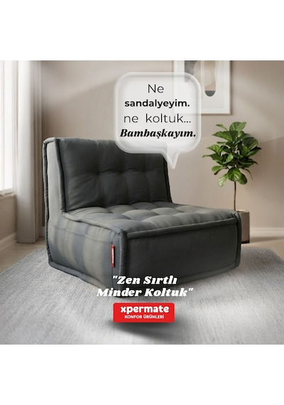 Xpermate Zen Sırtlı Minder İskandinav Tarzı Minder 80x60 Antrasit