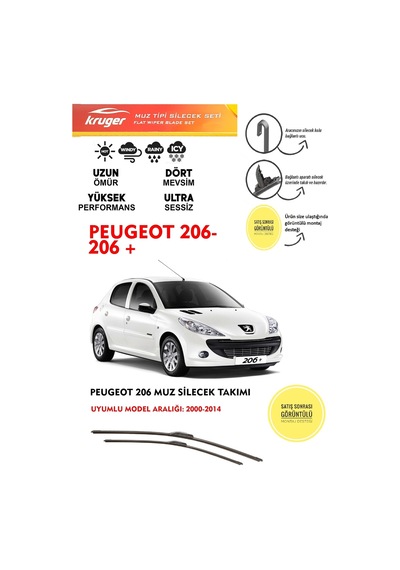 Pejo 206 Muz Silecek Silgi Silgeç Takımı 2010 Model Araca Özel . Aparat