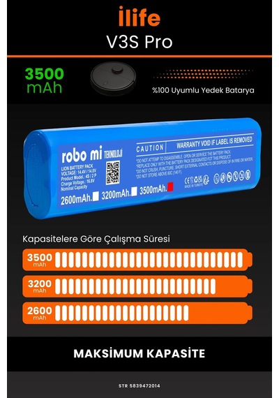 İlife V3s Pro 3500mah Robot Süpürge Bataryası