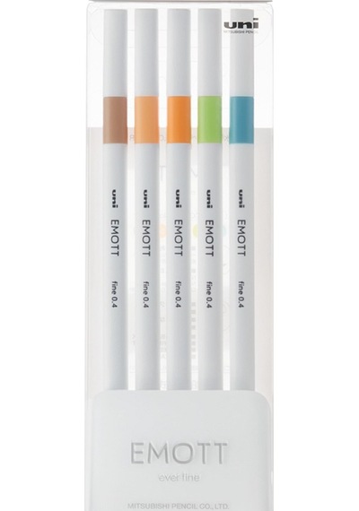 Uni-ball Akrilik Uçlu Kalem Emott 0.4 Mm Fine 5 Li Doğa Renk