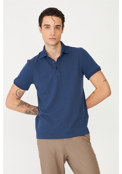 İndigo Polo Yaka T-shirt Indigo