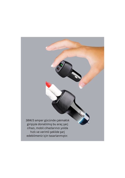 Çift Cihaz Destekli 38w Güçlü Çakmaklık Araç Şarj Cihazı - Hs08377909-8797 Renkli