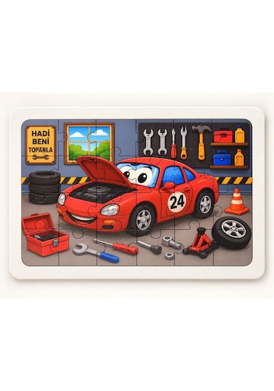 Tamirci - Beni Toparla - 24 Parça Ahşap Puzzle
