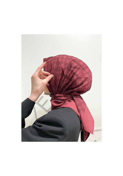 Aker Elegance Monogram Eşarp 942 bordo