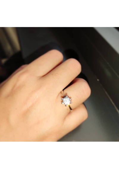 Oriental Kuyumculuk Jewellery Yuvarlak Tek Taş Gümüş Yüzük Gümüş
