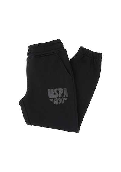 U.S. Polo Assn. Kız Çocuk Siyah Simli Baskı Detaylı Jogger Eşofman Altı 50316849-VR046