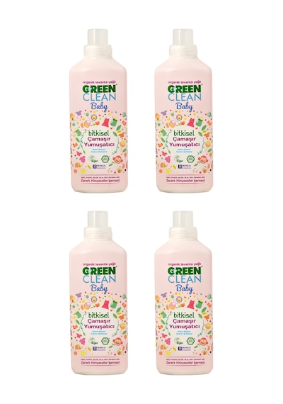 U Green Clean Baby Organik Lavanta Yağlı Bitkisel Çamaşır Yumuşatıcı 4 x 1 L