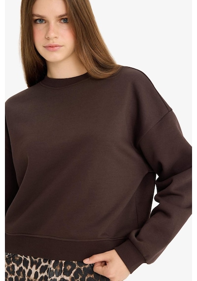 Defacto Kahverengi Kadın Sweatshirt D6645ax/bn192 Kahverengi