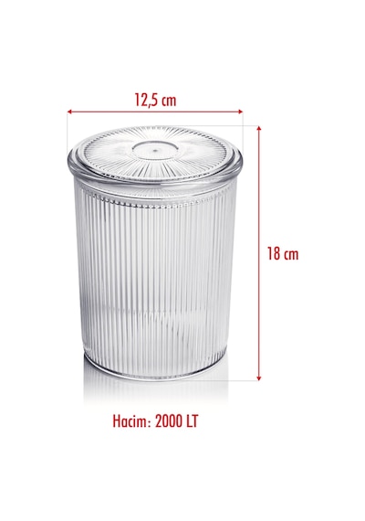 12'li Barok Yuvarlak Büyük Kavanoz Seti & Saklama Kabı & Erzak Kabı 12 2000 Ml Çok Renkli