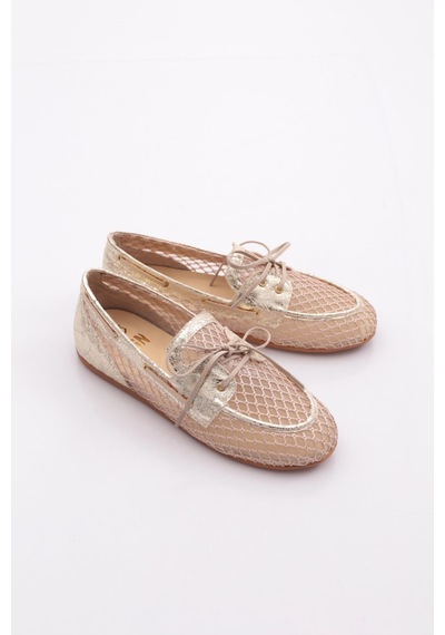 Dgn B0048 Kadin Oxford Ayakkabi Altın