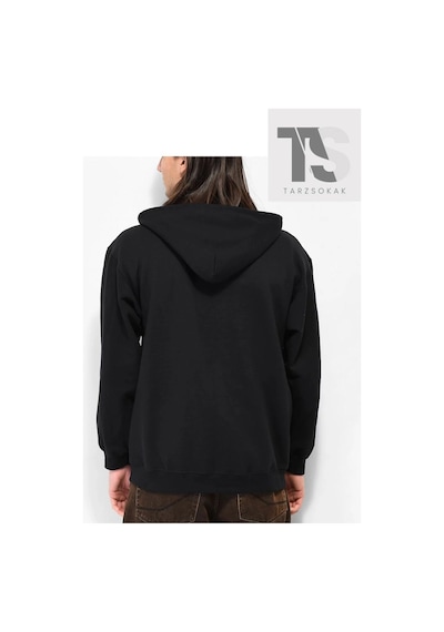 Tarzsokak Trasher Skate Sweatshirt Fermuarlı Hırka Siyah