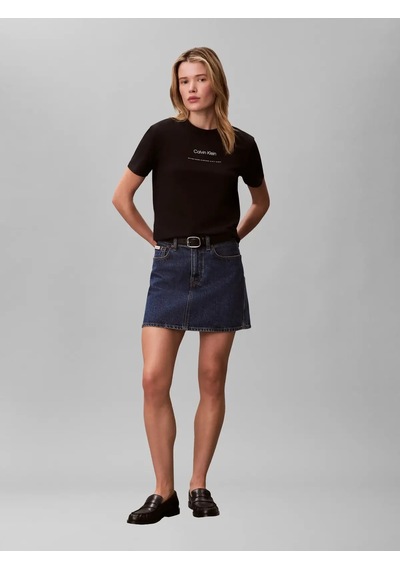 Calvin Klein Ss Multı Logo Classı, Ub1, Xs Siyah Kadın T-shirt