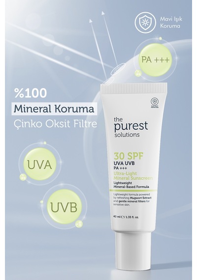 The Purest Solutions Mineral Filtreli Güneş Koruyucu Krem SPF30 40 ML