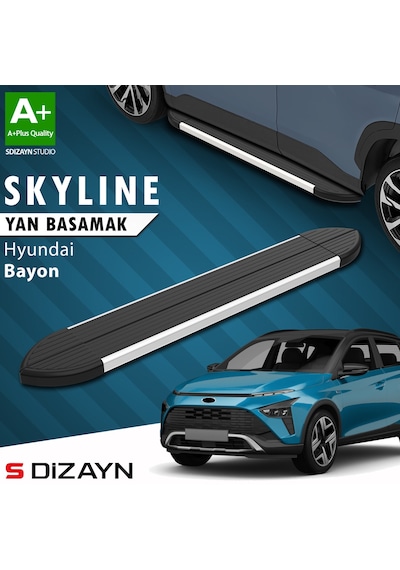 S-dizayn Hyundai Bayon Skyline Aluminyum Yan Basamak 173 Cm 2021-2024 A+ Kalite