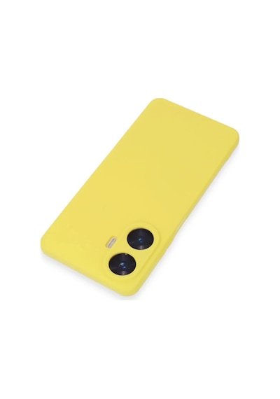 Realme C55 Uyumlu Kılıf Nano İçi Kadife Silikon - Sarı