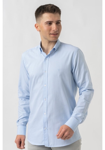 White Stone Aarburg G45044 Pamuklu Regular Fit Oxford Gömlek Mavi-mavi Mavi