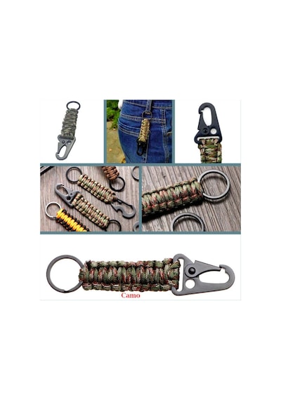 Omeniv Kamuflaj Paracord Karabina Anahtarlık Outdoor Kamp Çanta Çok Renkli