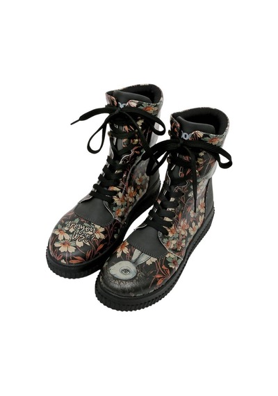 Kadın Vegan Deri Siyah Uzun Bot - Are You Lost Tasarım Multicolor