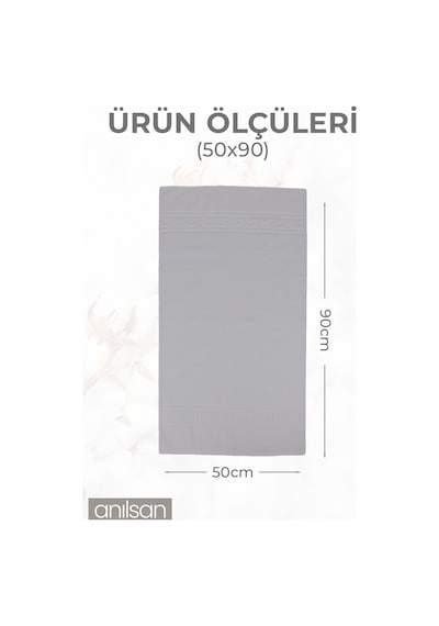 10'lu Gri Greek El Havlusu - 50x90 Cm, 225gr, %100 Pamuk, Spa Ve Otel Havlusu Gri
