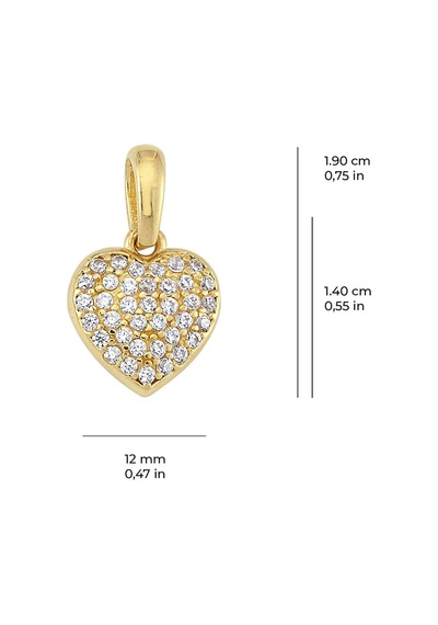 Goldkupe 14 Ayar Altın Taşlı Kalp Kolye Ucu 0,71 Gr-3342