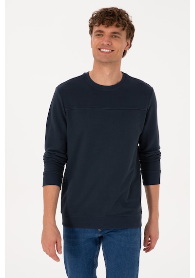 U.S. Polo Assn. Erkek Bisiklet Yaka Regular Fit Açık Lacivert İnce Sweatshirt 50315455-VR059