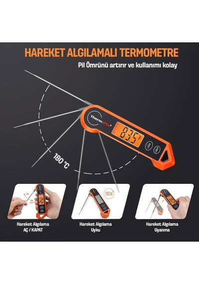 ThermoPro TP19H Su Geçirmez Katlanabilir Gıda Termometresi - T07597