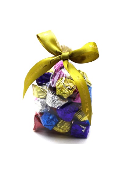 Dark Brown Bayram Çikolatası Fındık Parçacıklı Sargılı Kristal Çikolata 500Gr
