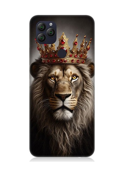 General Mobile Discovery Gm22 Uyumlu Taçlı Aslan 2 Desenli Silikon Kılıf