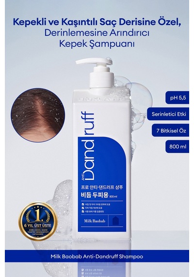 Derinlemesine Arındırıcı Kepek Şampuanı Mılk Baobab Pro Anti-dandruff Shampoo Tüm Saç Tipleri