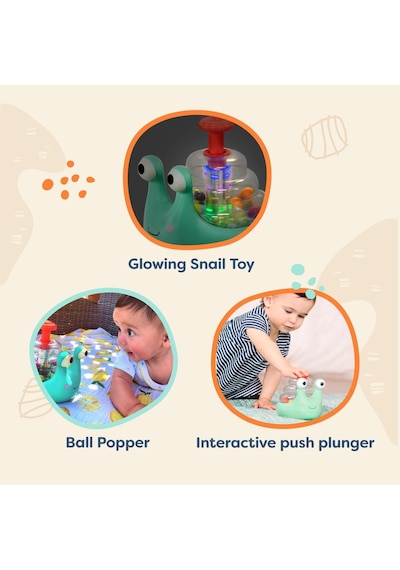 B. Bx1561z Bebek - Işıklı Top Popper - Parlayan Salyangoz Küçük Çocuklar - Gelişimsel Faydalar - Etkileşimli Oy