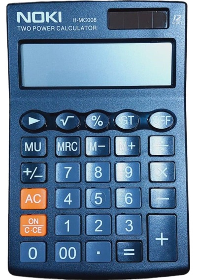 Masaüstü Hesap Makinesi 11x17 Cm 12 Basamaklı Orta Boy Güneş Enerjili 2 Yıl Garantili Siyah Çok Renkli
